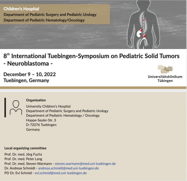 8. Internationales Tübinger Symposium über pädiatrische solide Tumore